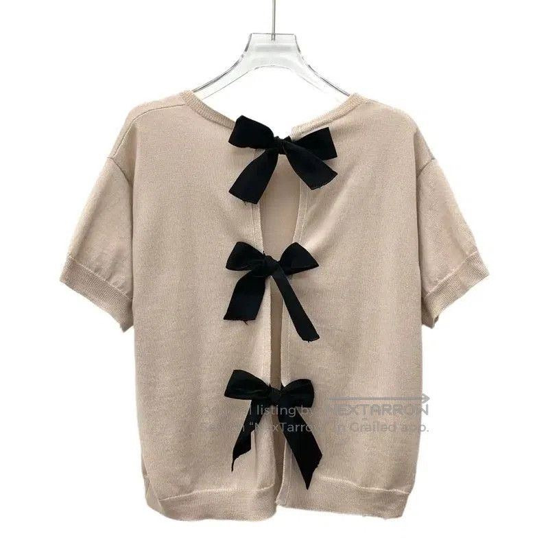 Miu Miu Miu Miu Beige Wool Women's T-Shirt . Size M / US 6-8 / IT 42-44 - 2 Thumbnail