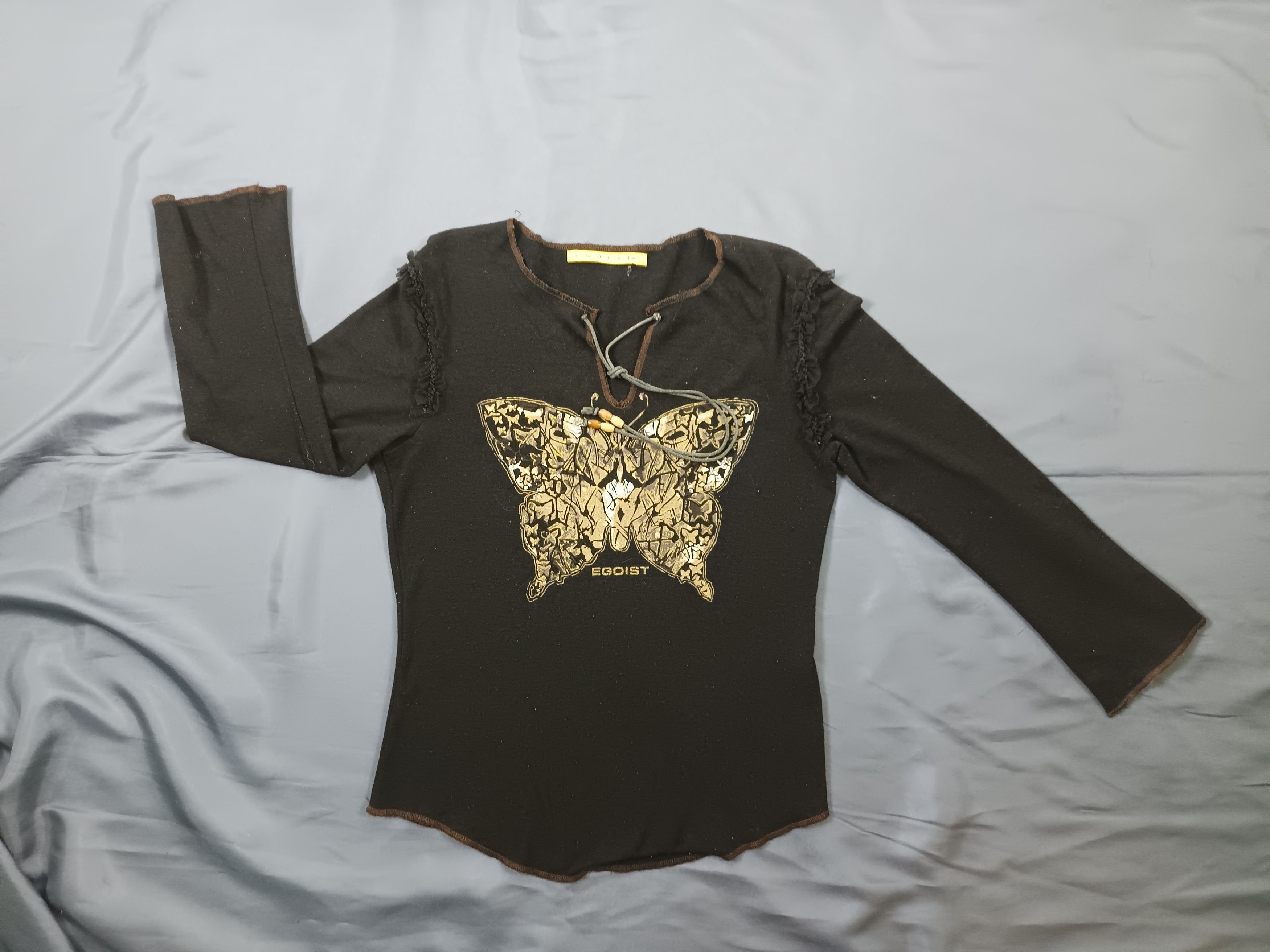 Japanese Brand Black Egoist Gold Butterfly Print Long sleeve Size US M / EU 48-50 / 2 - 9 Thumbnail