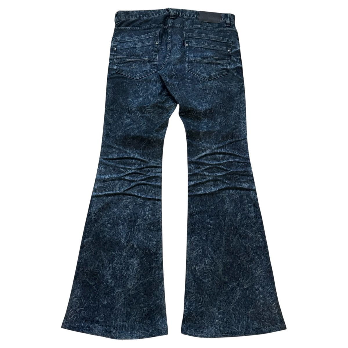 Tornado Mart Tornado Mart Tropical Printed Whiskered Flared Denim Size US 32 / EU 48 - 2 Thumbnail
