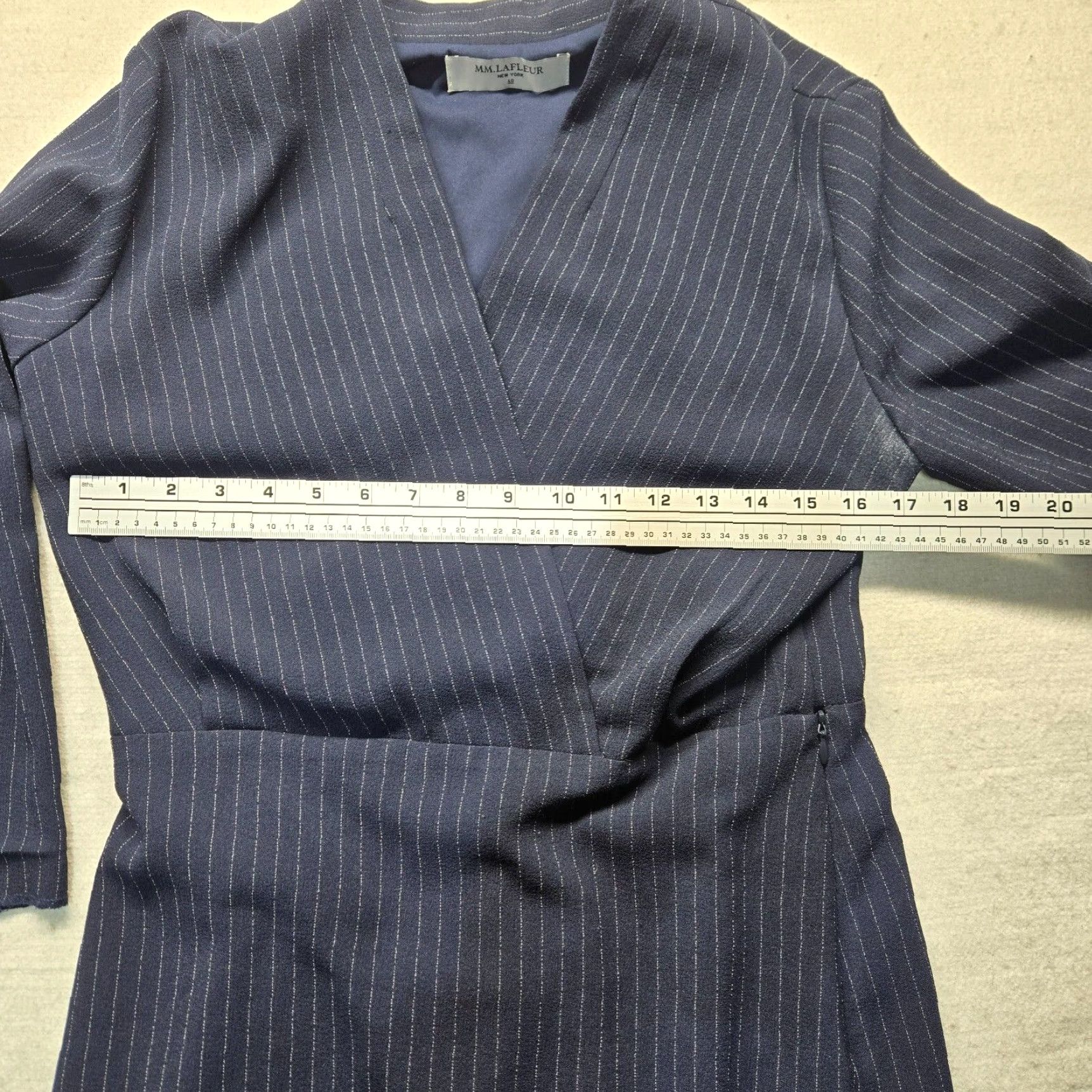M.M.LaFleur MM.LaFleur Dress Blue A-Line Knee Length with Pockets Women Size 10 Square Neck Short Sleeve Workplace Dress 10 Redefine Careerwear Size L / US 10 / IT 46 - 5 Thumbnail