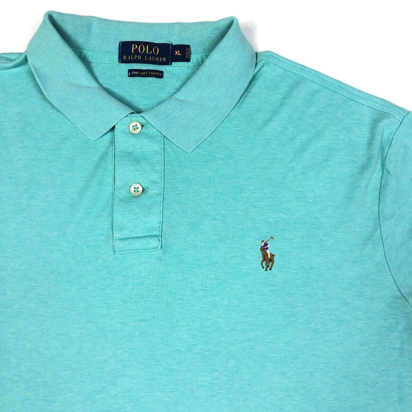 Ralph Lauren Polo Ralph Lauren Pima Soft Touch Green SS Polo Shirt Top XL Size US XL / EU 56 / 4 - 2 Thumbnail
