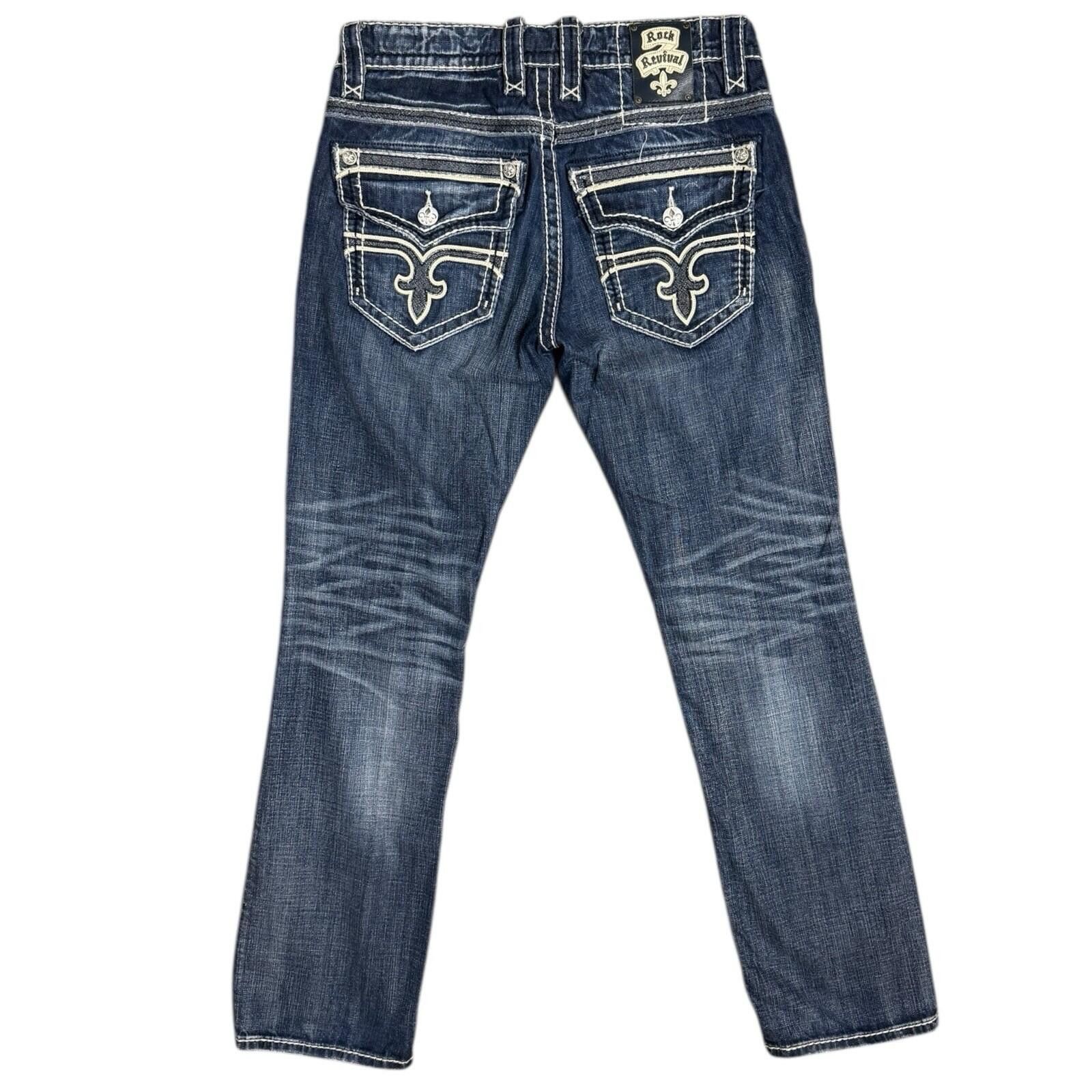 Rock Revival Rock Revival Chris Jeans Contrast Stitch Y2k Size 33 Size US 33 - 1 Thumbnail