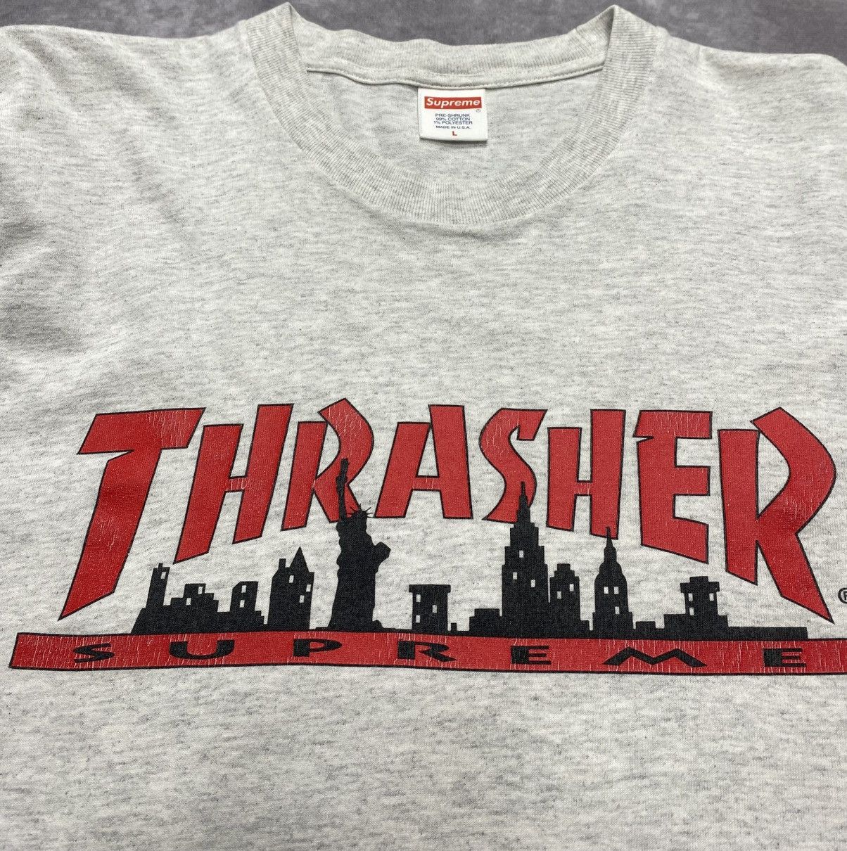 Supreme × Thrasher Supreme Thrasher Skyline Tee Ash Grey Size US L / EU 52-54 / 3 - 2 Thumbnail