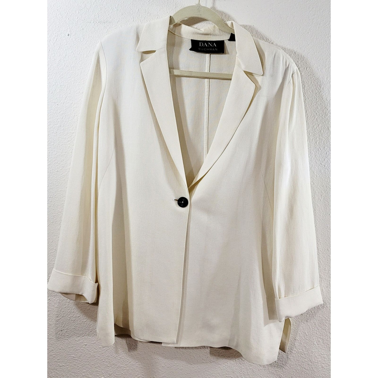 Other Dana Buchman Cream Single Button Notched Lapel Blazer 14 Size XL / US 12-14 / IT 48-50 - 8 Thumbnail