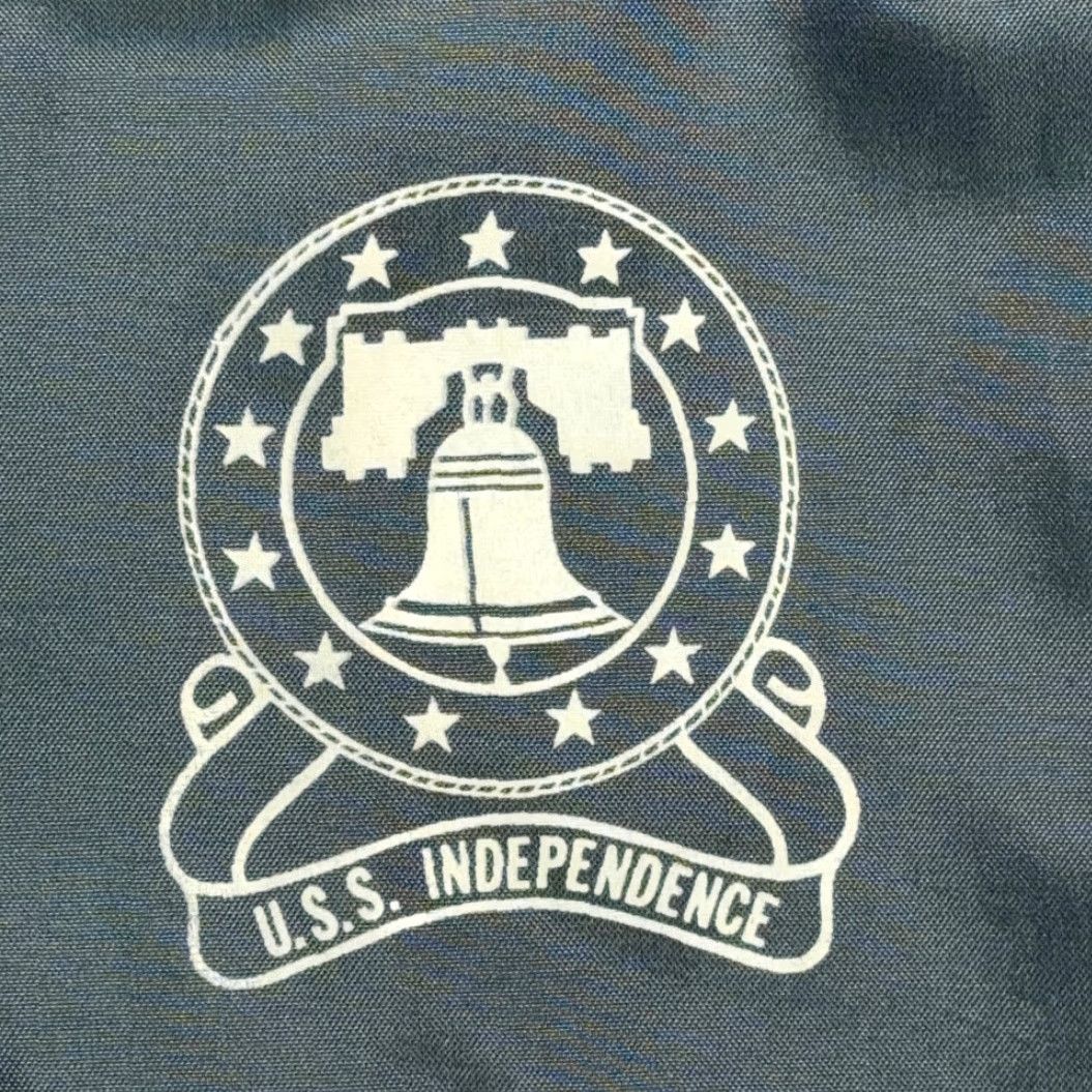 Vintage VINTAGE Duckster Jacket Adult SMALL Blue Satin US Independence Distress 70s Military USA Bomber Size US S / EU 44-46 / 1 - 7 Thumbnail