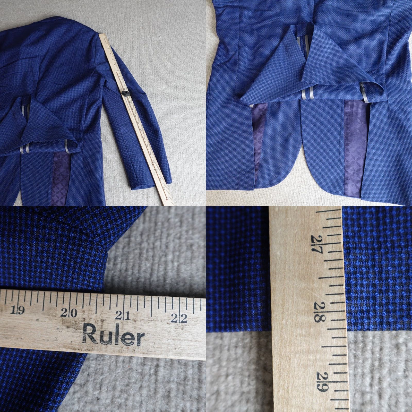 Ted Baker Ted Baker Blazer 38R Blue Wool Italy Notch Lapel Double-Vented Four-Button 100% Wool Single-Breasted Jacket Coat Mens Regular Vintage No Size 38R - 9 Thumbnail