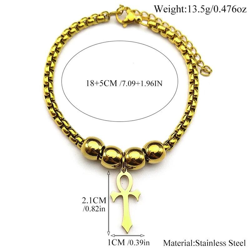 Jewelry Egypt Ankh Cross Bracelet Size ONE SIZE - 5 Thumbnail