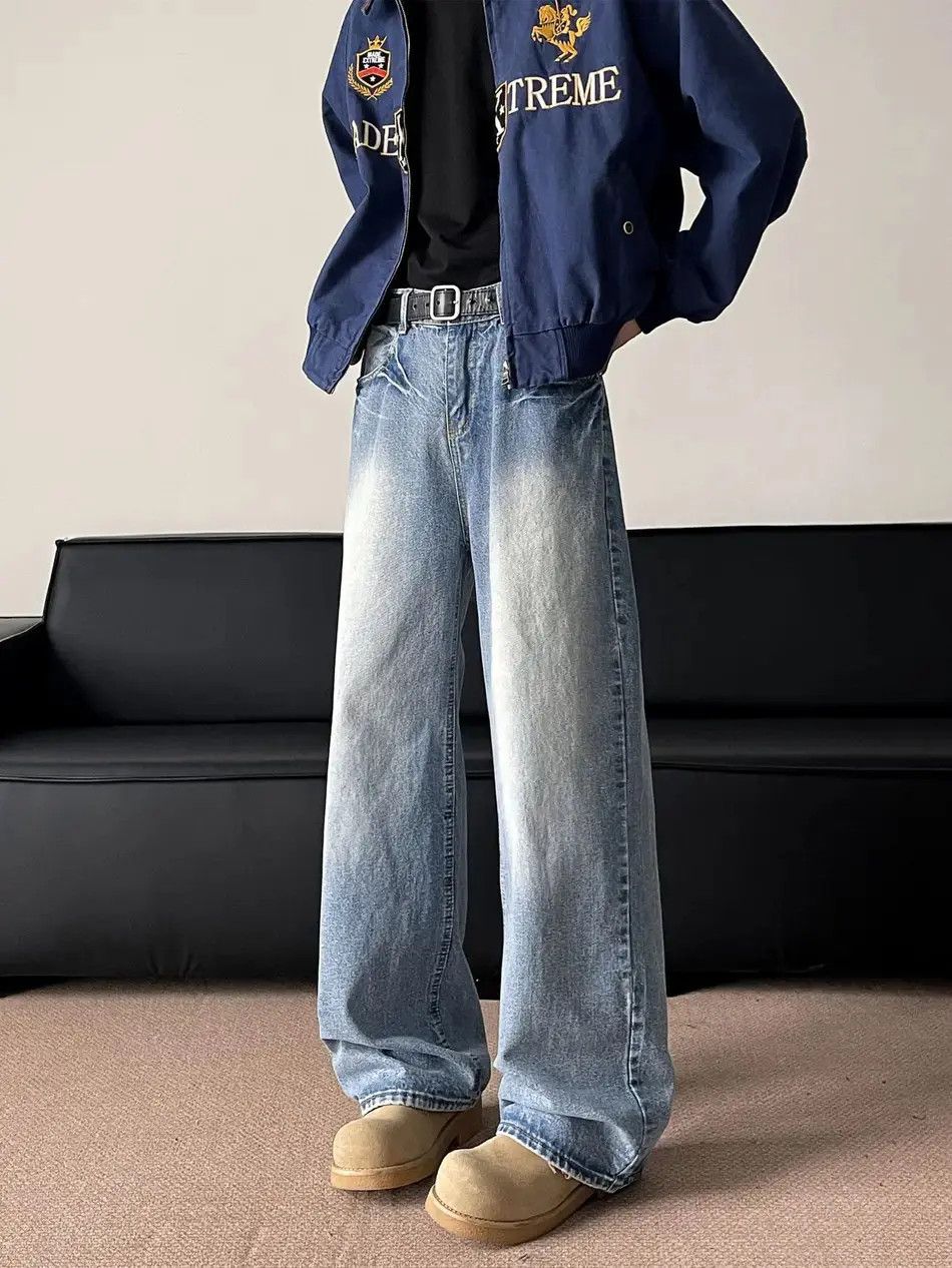Japanese Brand Retro loose straight leg micro flared jeans Size US 32 / EU 48 - 2 Thumbnail