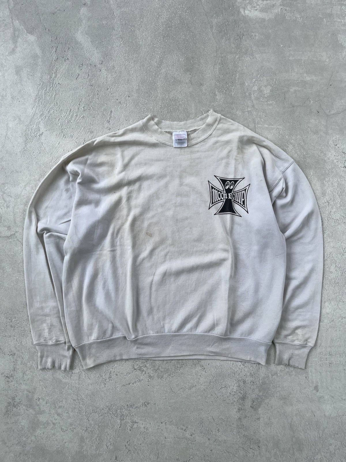 Vintage 90's Vintage Mooneyes Motorcycle distressed sweater Size US XL / EU 56 / 4 - 5 Thumbnail