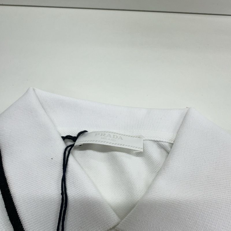Prada Prada Casual White Short Sleeve Polo Shirt Size US M / EU 48-50 / 2 - 1 Thumbnail