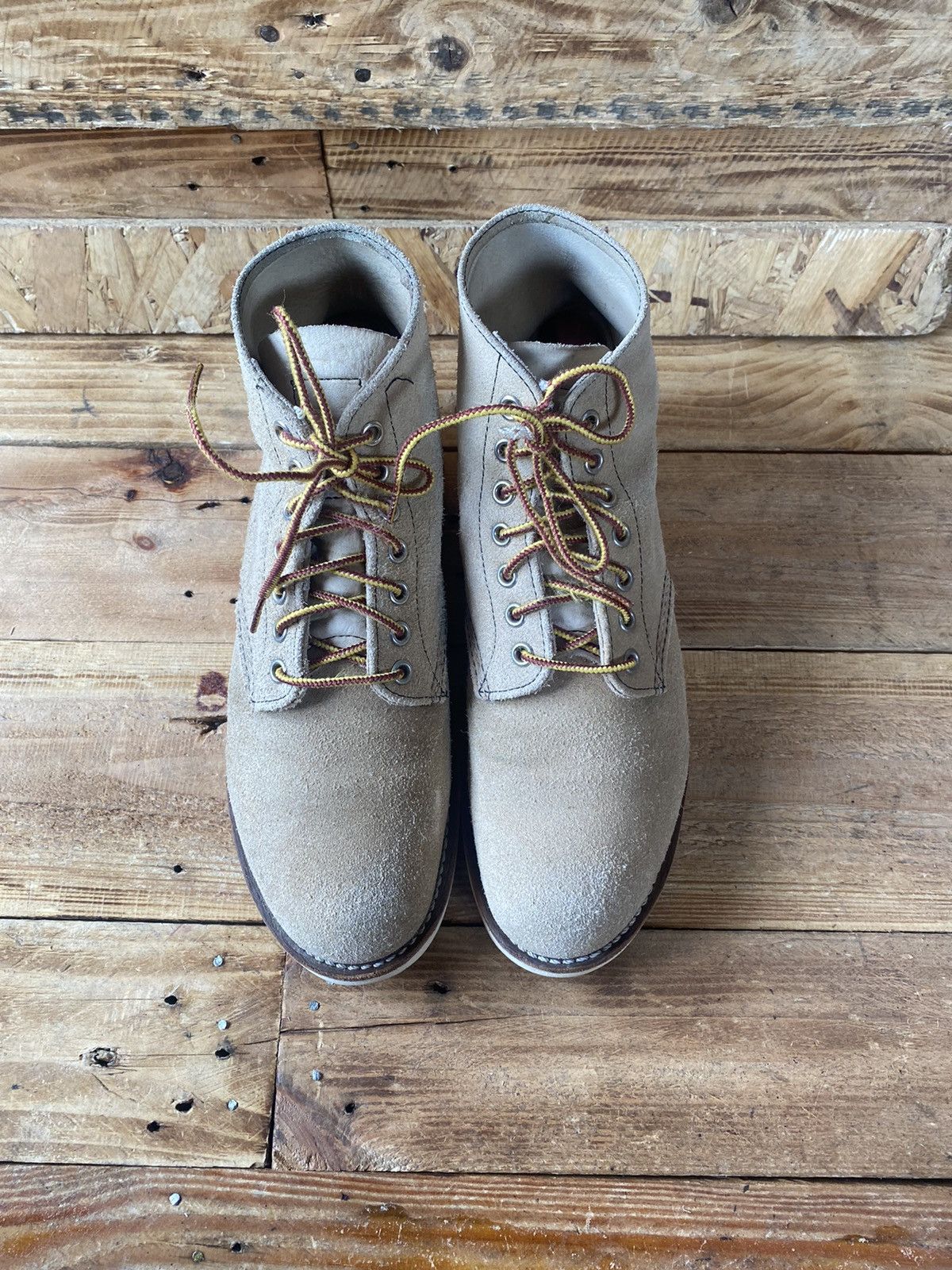 Red Wing Redwing roundtoe tan brown suede leather boots sz 39 Size US 7 / EU 40 - 2 Thumbnail
