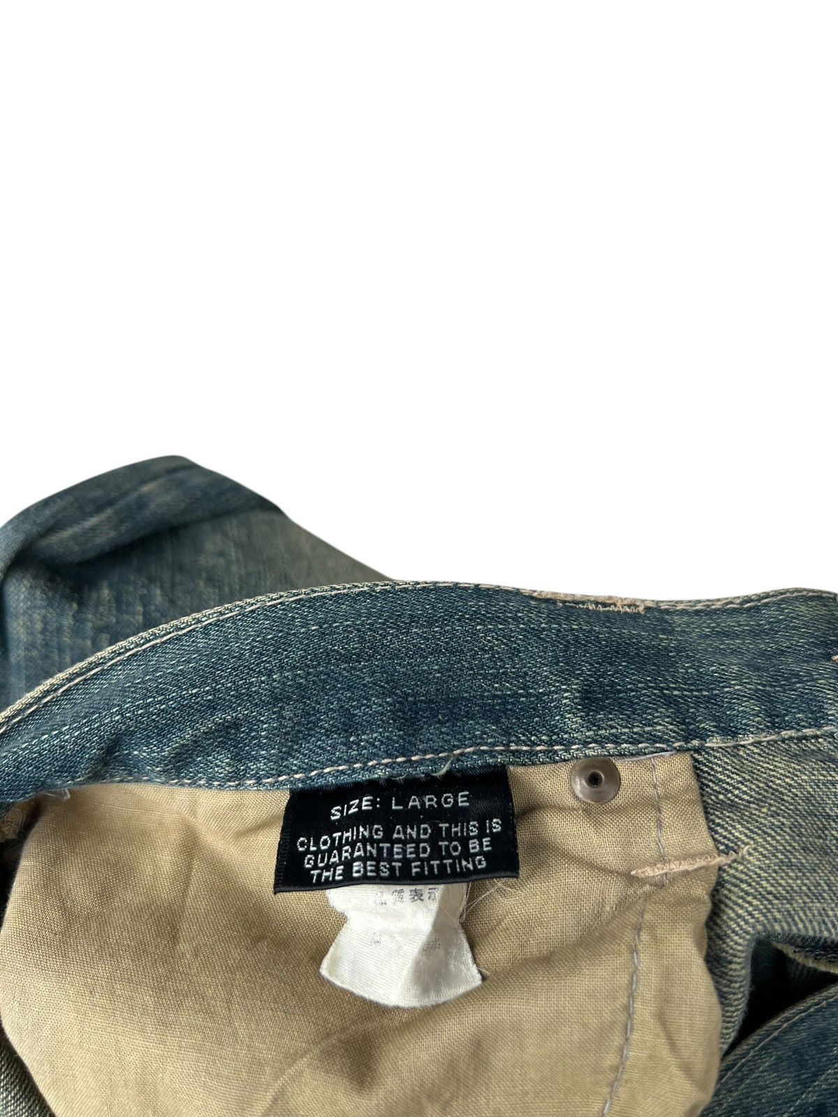 Vintage Double Waist Dirty Mud Denim Distressed Jeans Size US 31 - 21 Thumbnail