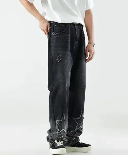 Jean Street star embroidered washed gradient jeans Size US 34 / EU 50 - 5 Thumbnail