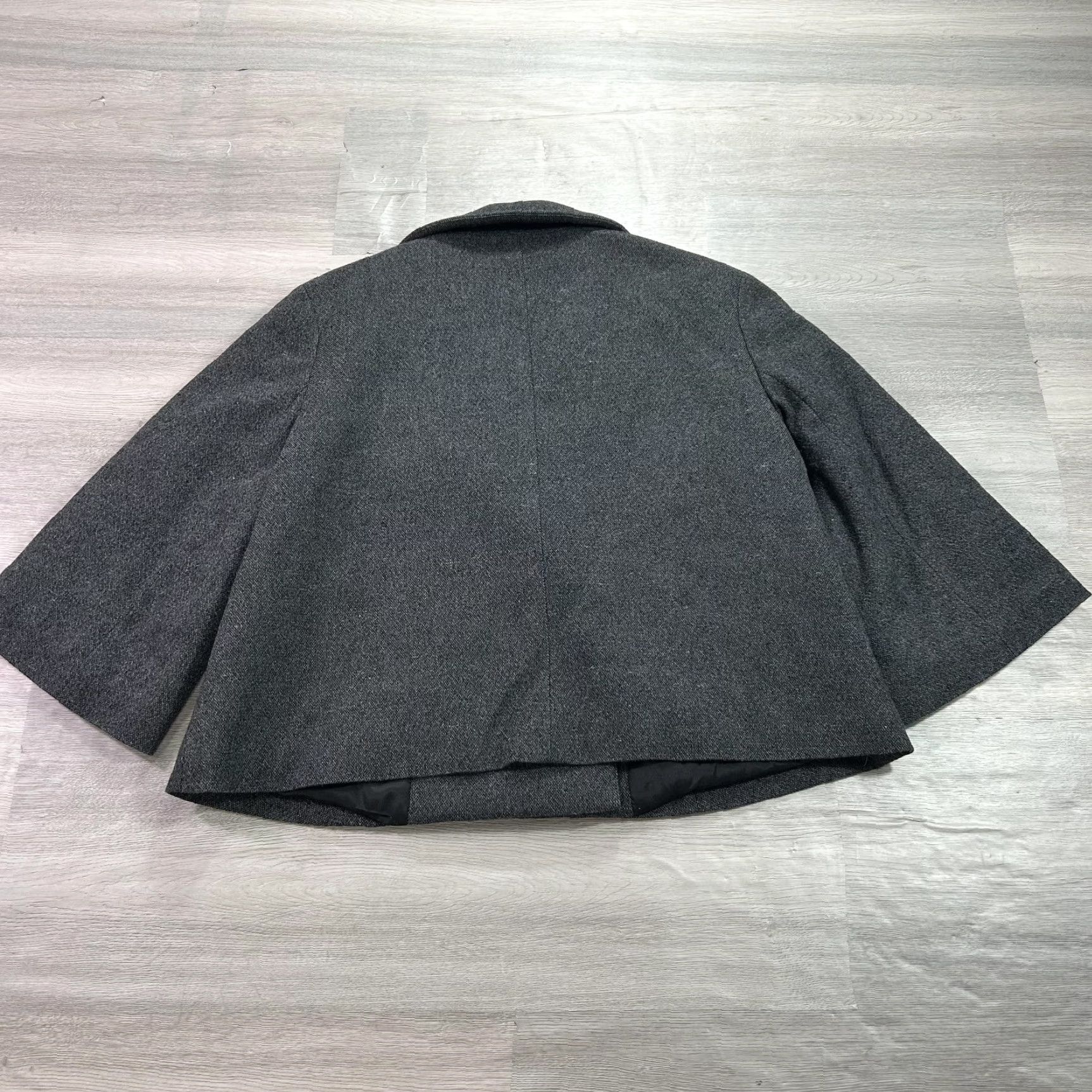 Theory Theory Coat Womens Medium Gray Wool Blend Cropped Pea Jacket 3/4 Sleeve Size M / US 6-8 / IT 42-44 - 2 Thumbnail