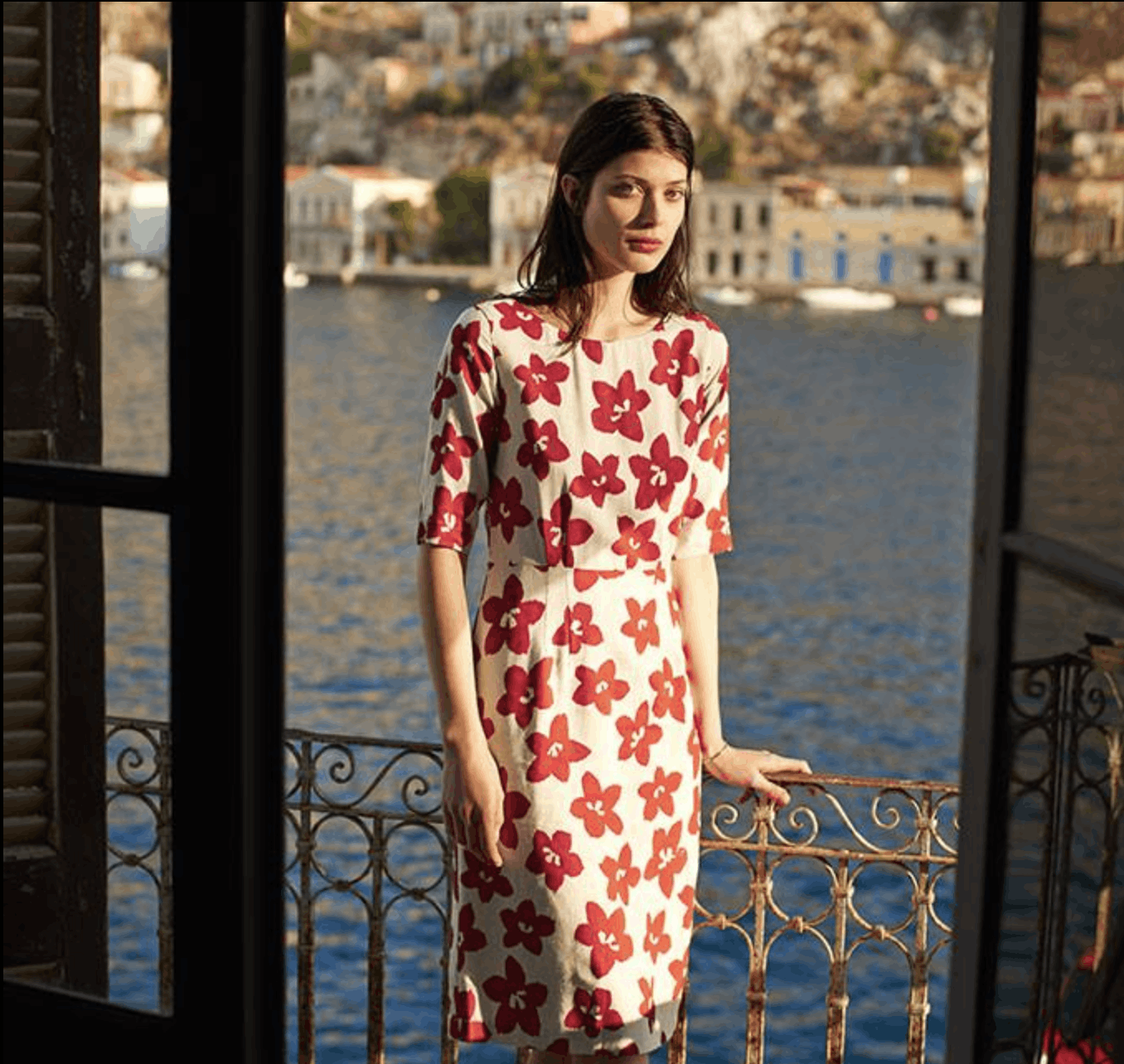 Other TOAST Ivory Red Floral Above Knee Dress Linen Blend Pockets Size S / US 4 / IT 40 - 1 Thumbnail