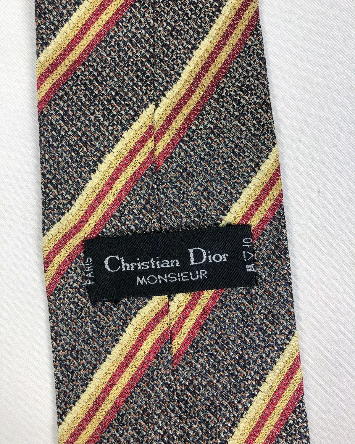 Christian Dior Monsieur Rare Vintage Christian Dior Stripes Silk Tie Size ONE SIZE - 5 Thumbnail