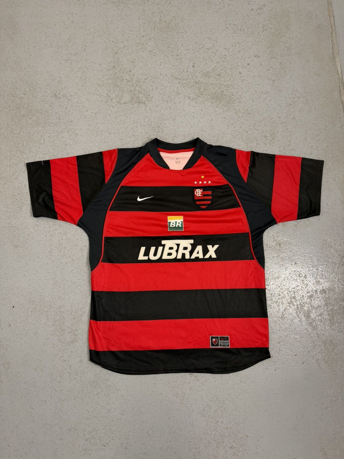 Nike 2002/04 Flamengo Home 10 Petrobras Soccer Jersey Size US XL / EU 56 / 4 - 1 Thumbnail
