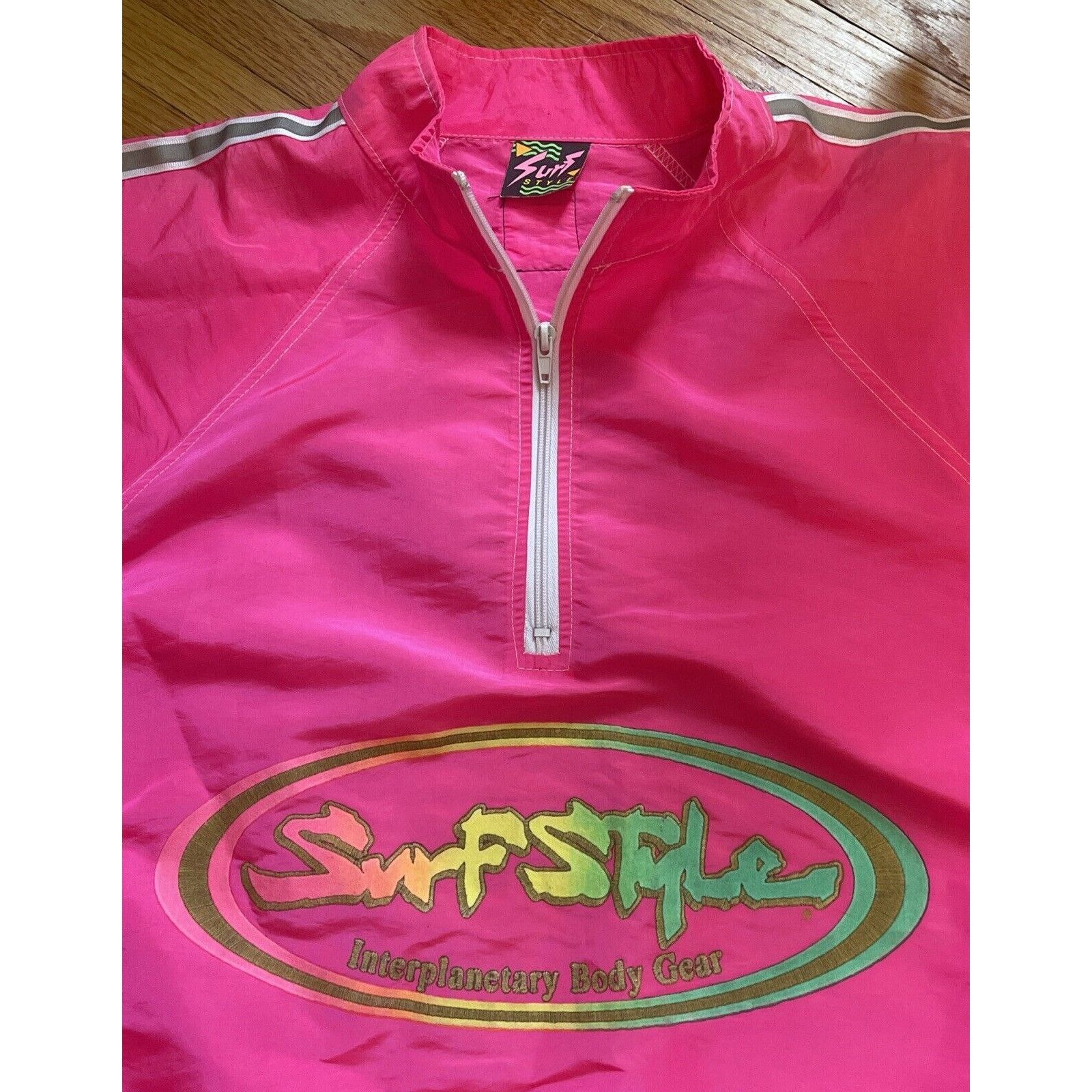 Other Vintage 90s XL Surf Style Unisex Neon Pink Pullover Windbrea Size US XL / EU 56 / 4 - 3 Thumbnail