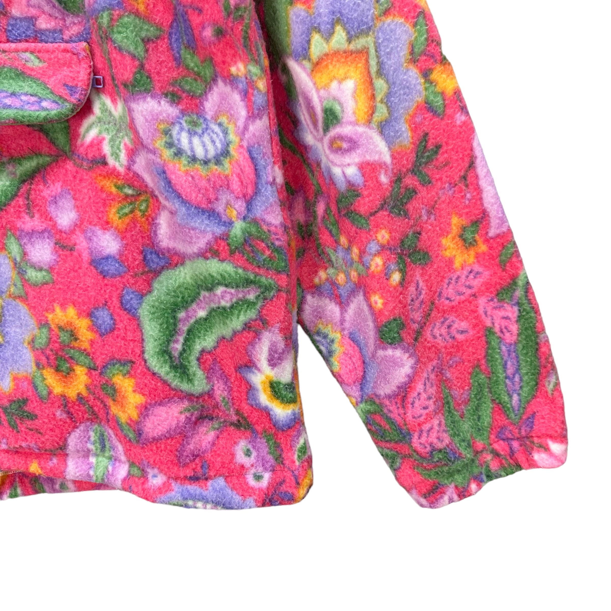 Vintage FLORAL GRAPHIC PULLOVER FLEECE HOODIE #7565-153 Size US M / EU 48-50 / 2 - 6 Thumbnail
