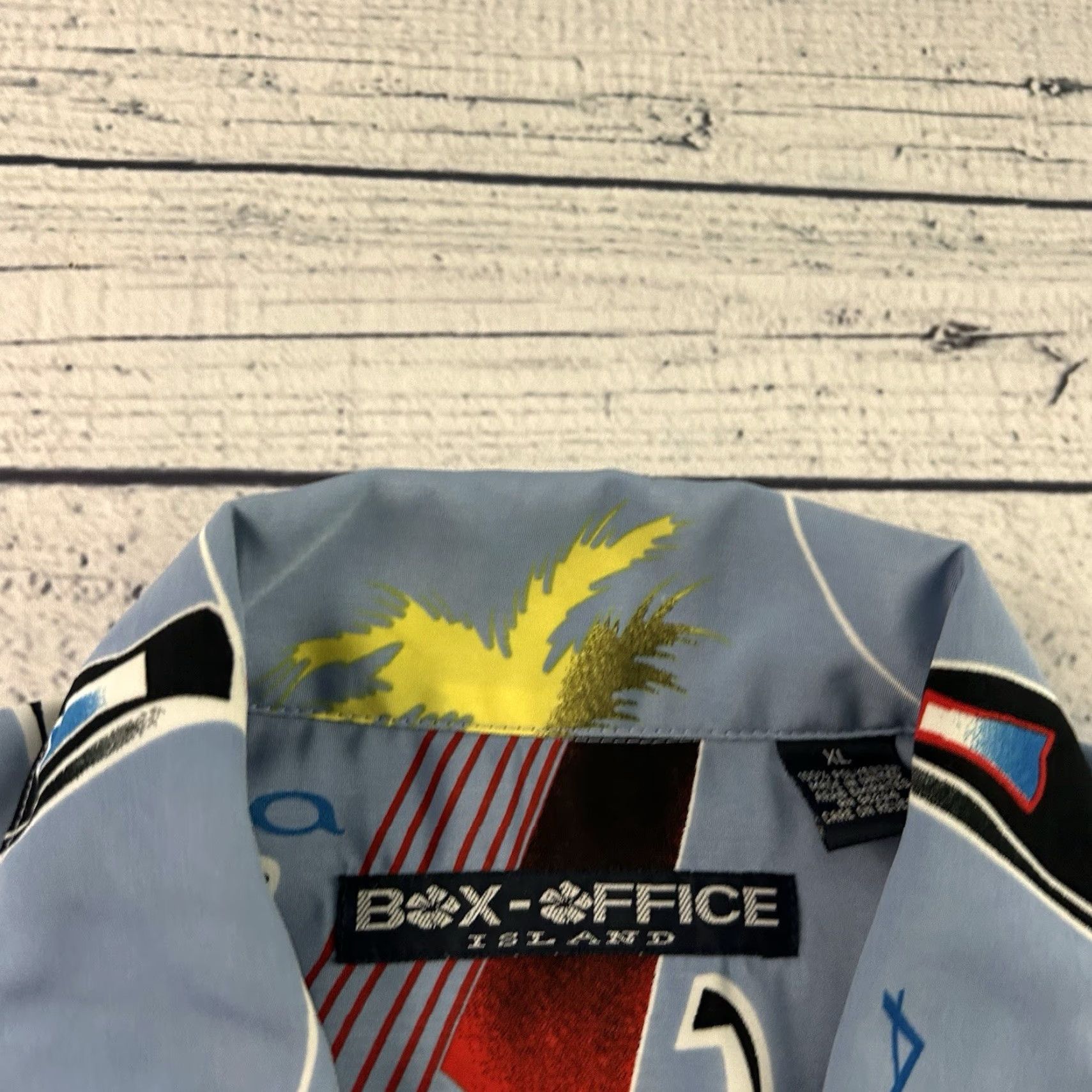 Vintage VINTAGE BOX OFFICE Island Hawaiian Short Sleeve Button Front Shirt XL Blue Mens XXL? Size US XL / EU 56 / 4 - 2 Thumbnail