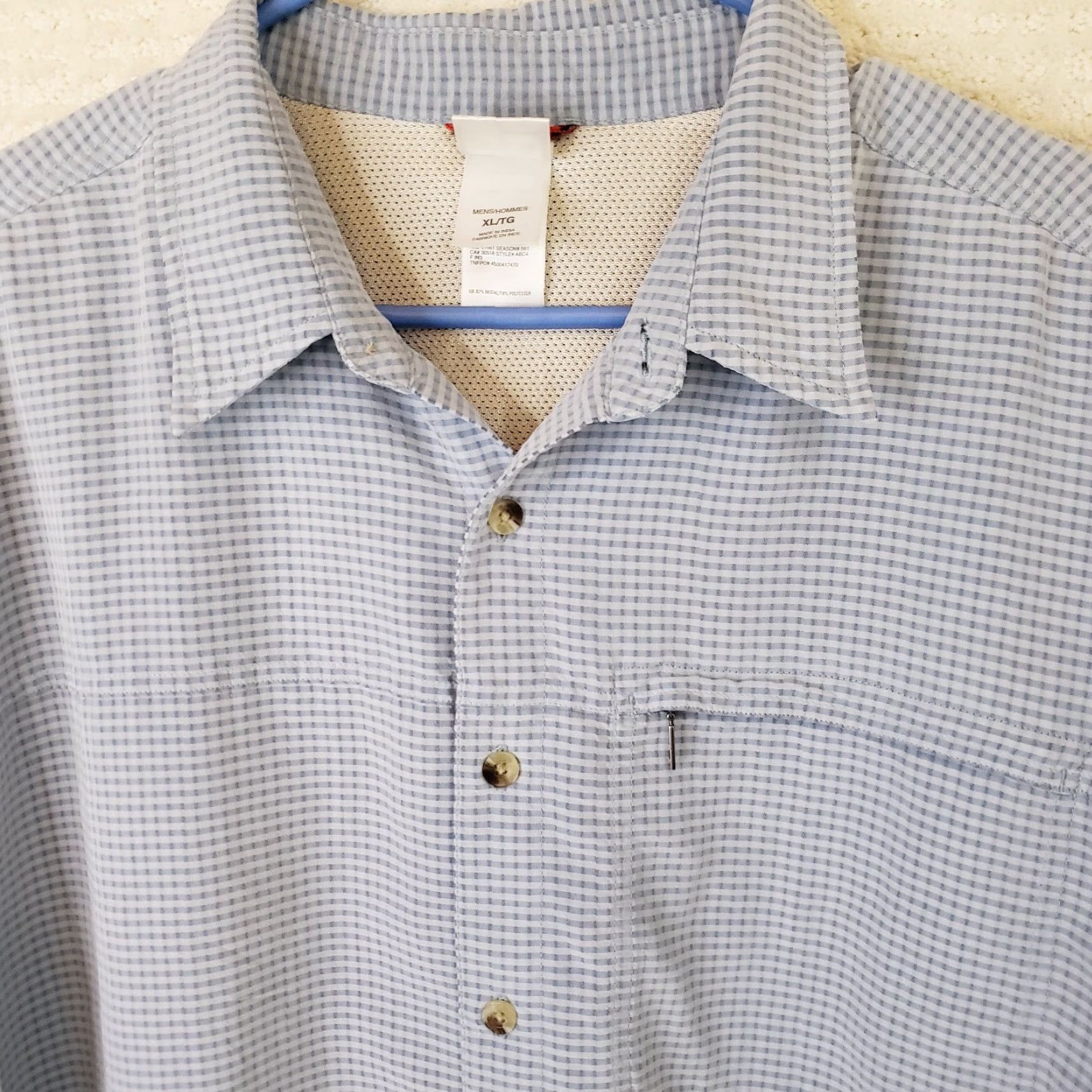 The North Face The North Face Shirt Button-Up Short Sleeve Check Blue XL Men Modern Outdoors Hiking Camping Adventure Mens Regular Fit Size US XL / EU 56 / 4 - 3 Thumbnail