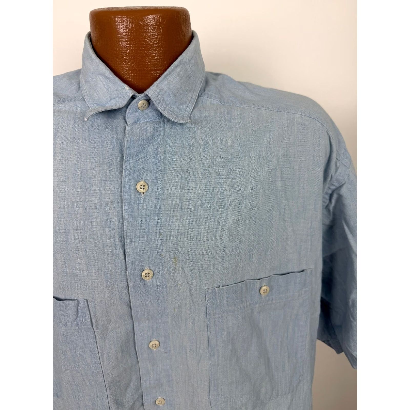 Vintage VINTAGE 90s St. John's Bay Shirt Men Large Button Up Casual Travel Blue Size US L / EU 52-54 / 3 - 2 Thumbnail