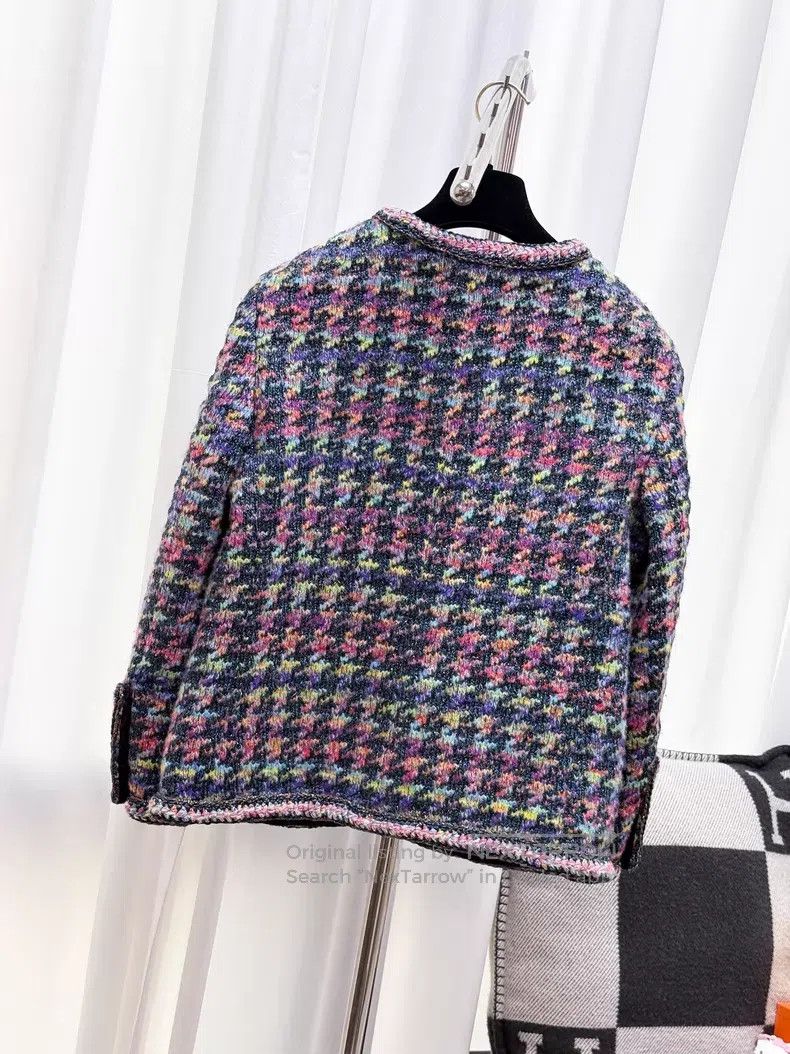 Chanel Chanel Colorful fine flashed bird grid woven tweed long-sl Size S / US 4 / IT 40 - 3 Thumbnail