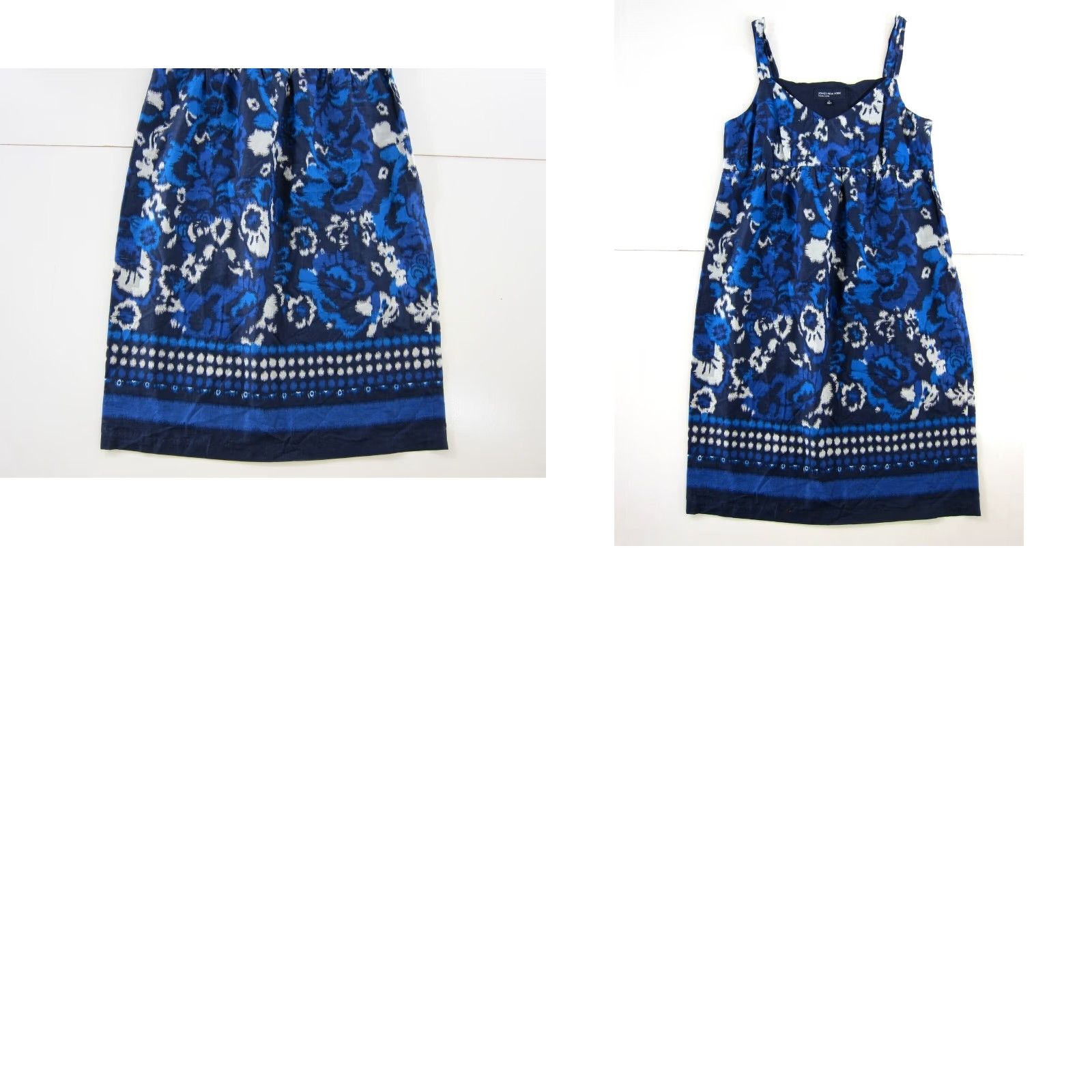 Jones New York Jones New York Signature Cotton Blue White Abstract Tie Dye Empire Tank Dress S Size S / US 4 / IT 40 - 8 Thumbnail