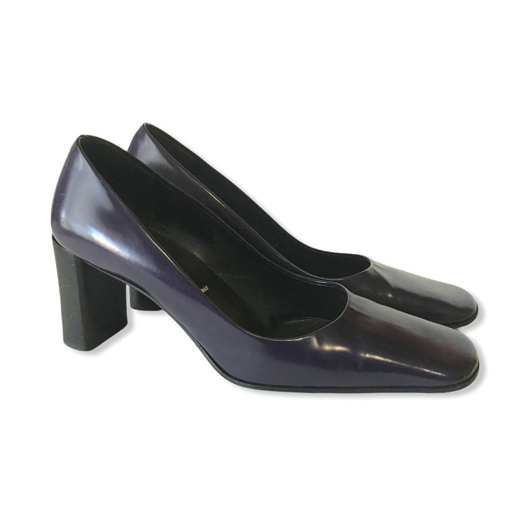 Prada Vintage Prada Pumps Purple Square Toe Block Heel Size 6.5 Size US 6.5 / IT 36.5 - 1 Thumbnail