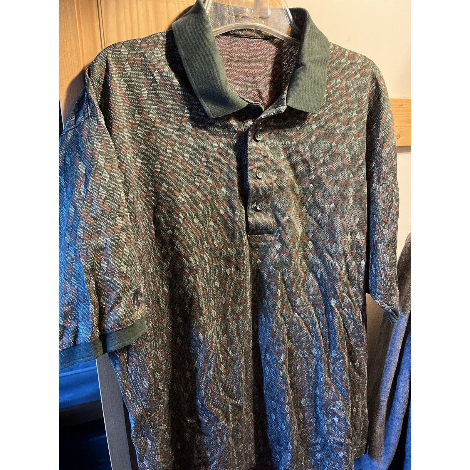 Descente Descente Men’s L Polo Shirt Golf Gray Abstract Geometric SS Size US L / EU 52-54 / 3 - 2 Thumbnail