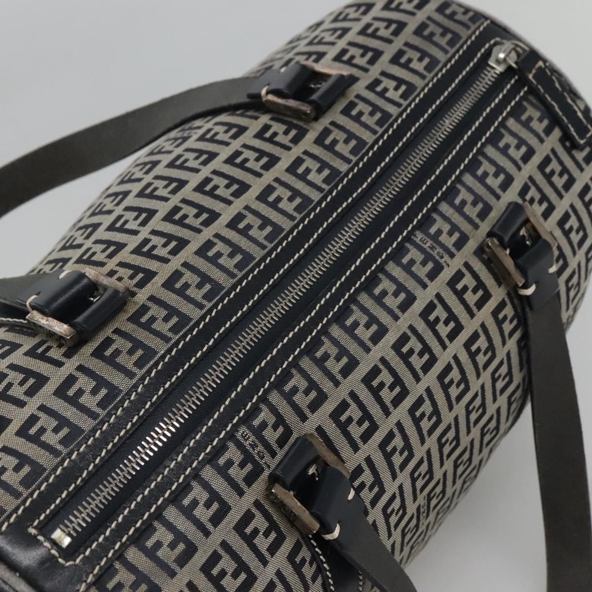 Fendi FENDI Zucchino Canvas Boston Bag Navy Silver Size ONE SIZE - 6 Thumbnail