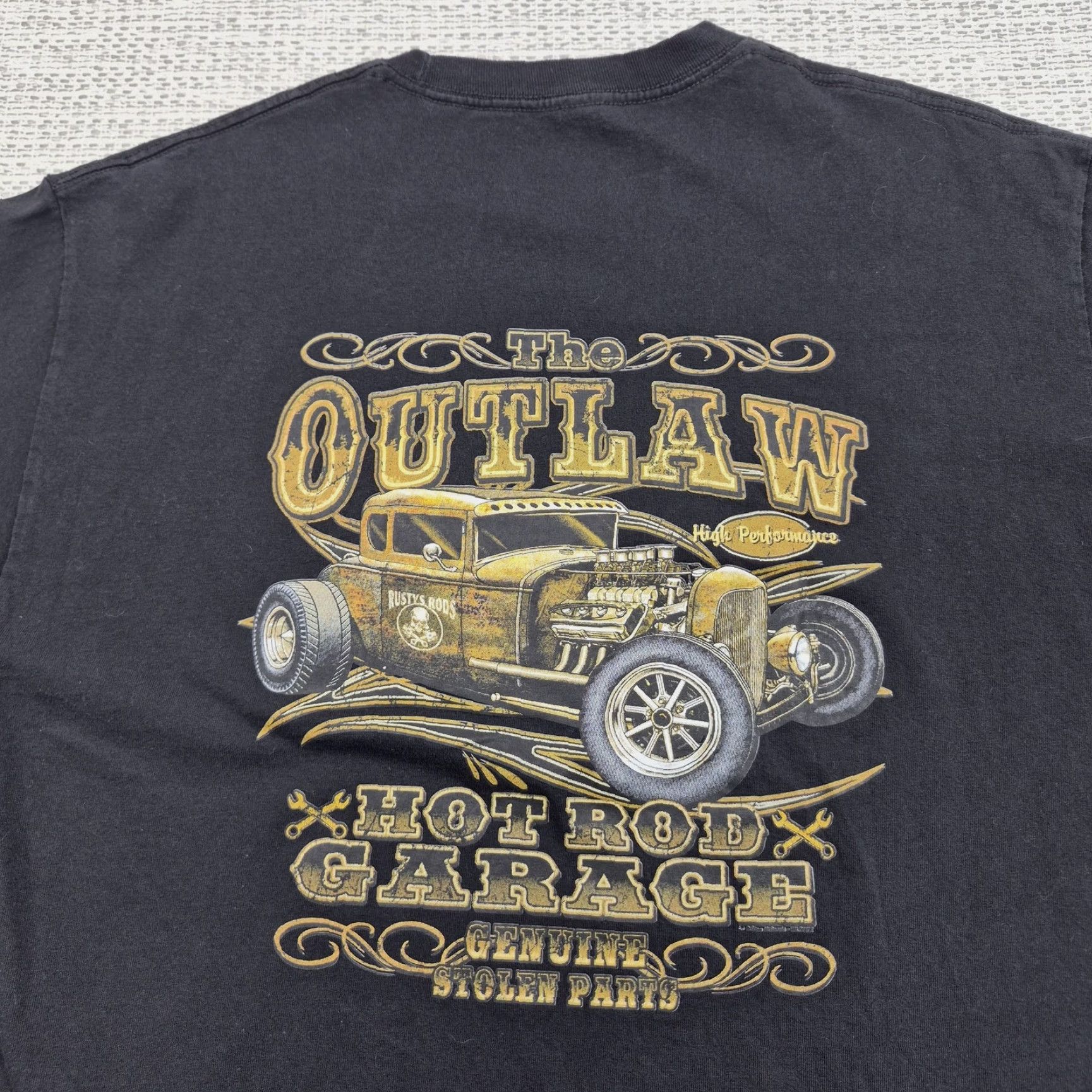 Garage Alstyle Shirt Mens XL Black The Outlaw Hot Rod Garage Graphic Tee Cars Shirt Graphic Tee Mens XL Black Car Garage Outlaw Hot Rod Size US XL / EU 56 / 4 - 3 Thumbnail
