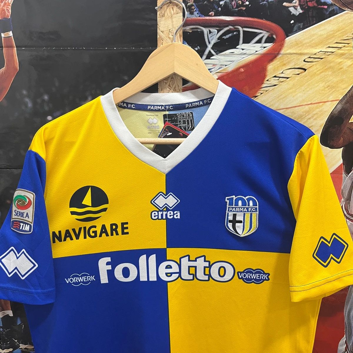 Errea Parma 2013-14 Away Parolo Match Worn Football Jersey Shirt Size US L / EU 52-54 / 3 - 3 Thumbnail