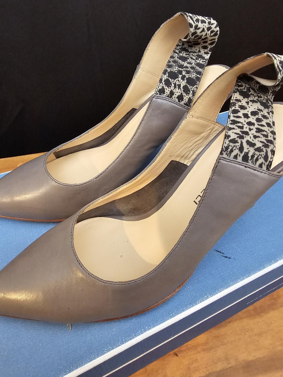 Other Sesto Meucci Heels Gray Womens Size 6 Leather Animal Print Size US 6 / IT 36 - 7 Thumbnail