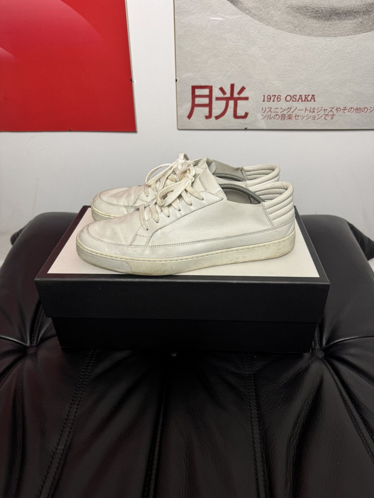 Gucci Gucci Low White Leather Sneakers Designer Luxury Hype Rare Size US 9.5 / EU 42-43 - 7 Thumbnail