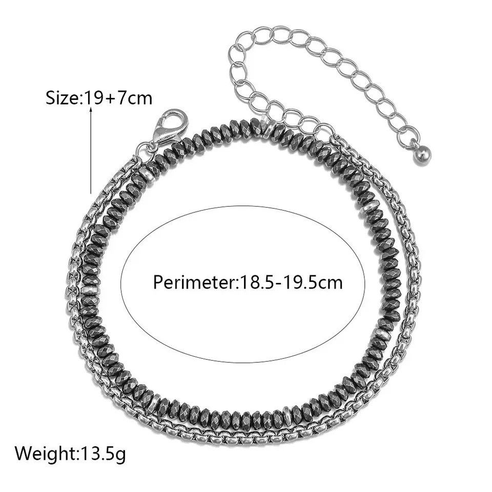 Jewelry Streetwear Multilayer Chain + Beads Bracelet Size ONE SIZE - 3 Thumbnail