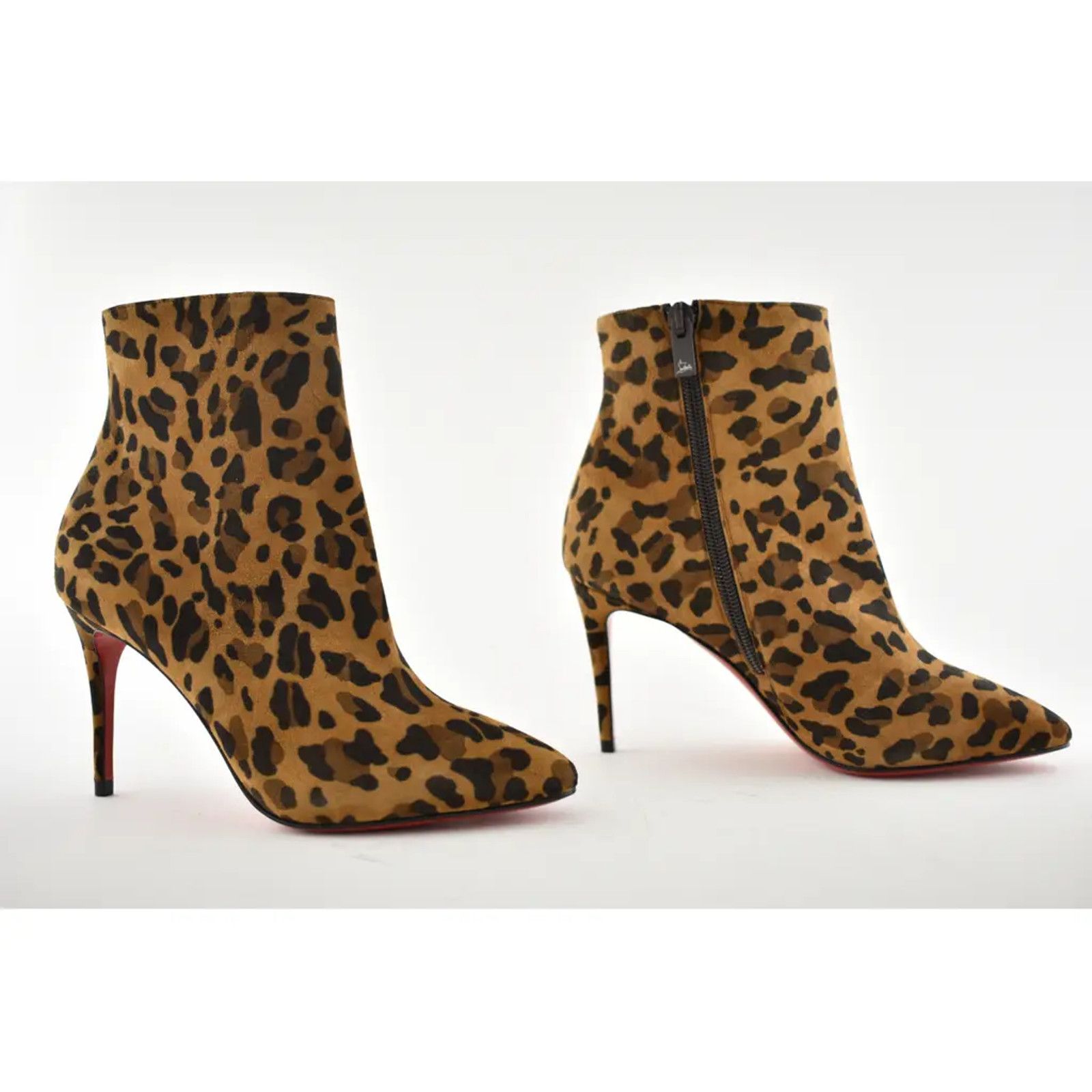 Christian Louboutin Christian Louboutin Eloise Booty 85 Black Brown Leopard Rio Size US 5 / IT 35 - 4 Thumbnail
