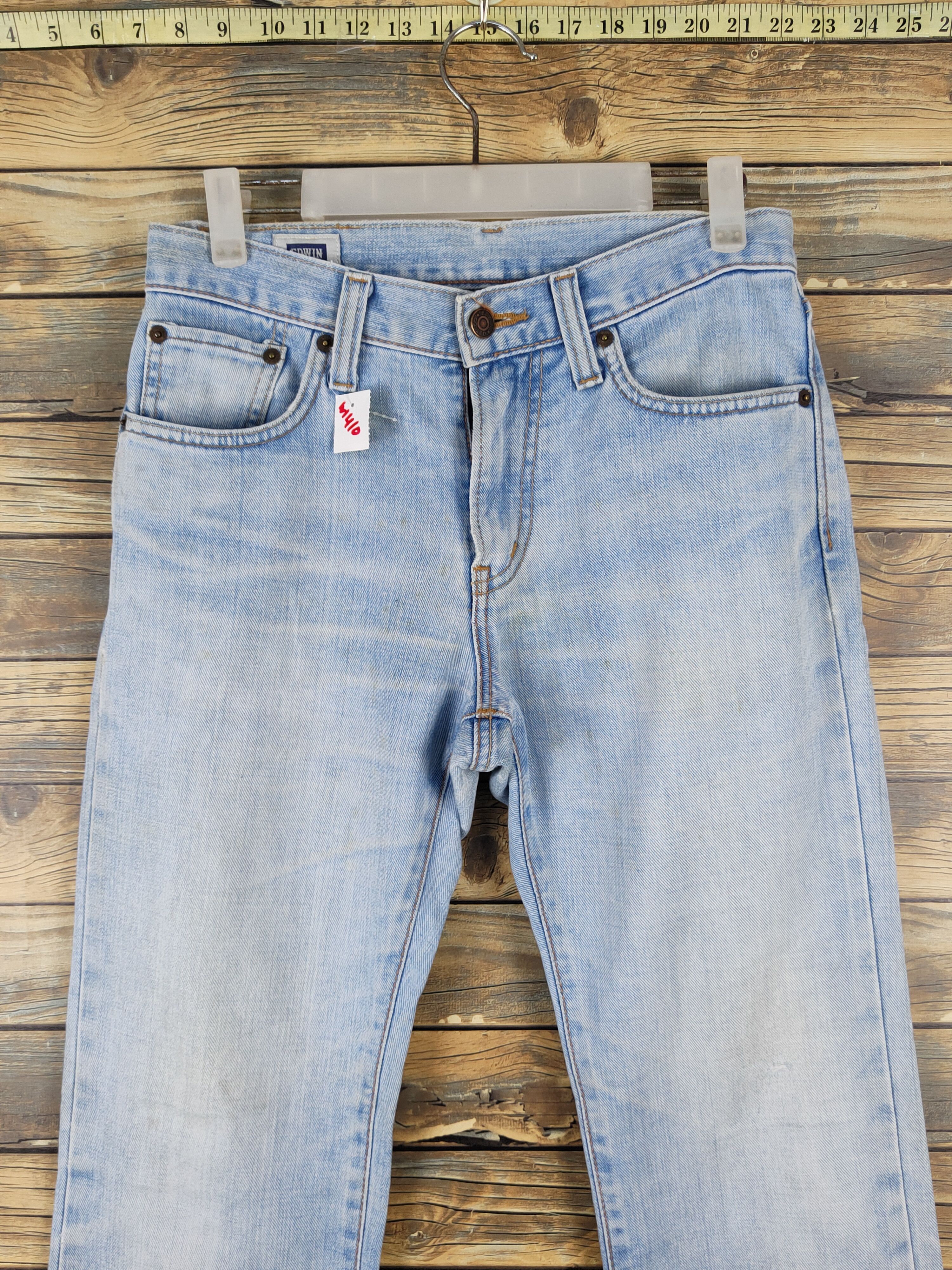 Edwin Edwin Light Blue Distressed Ripped Jeans #W1410 Size US 29 - 2 Thumbnail