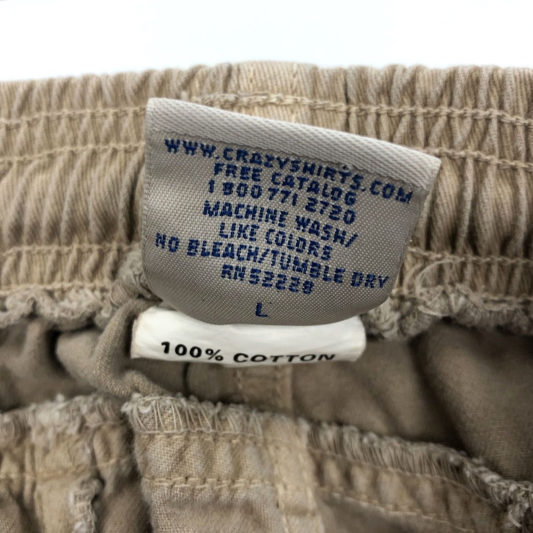 Vintage Crazy Shirts Pants Men's L Kona Coffee Dyed 100% Cotton Elastic Waist Drawstring Pockets Size US L / EU 52-54 / 3 - 6 Thumbnail