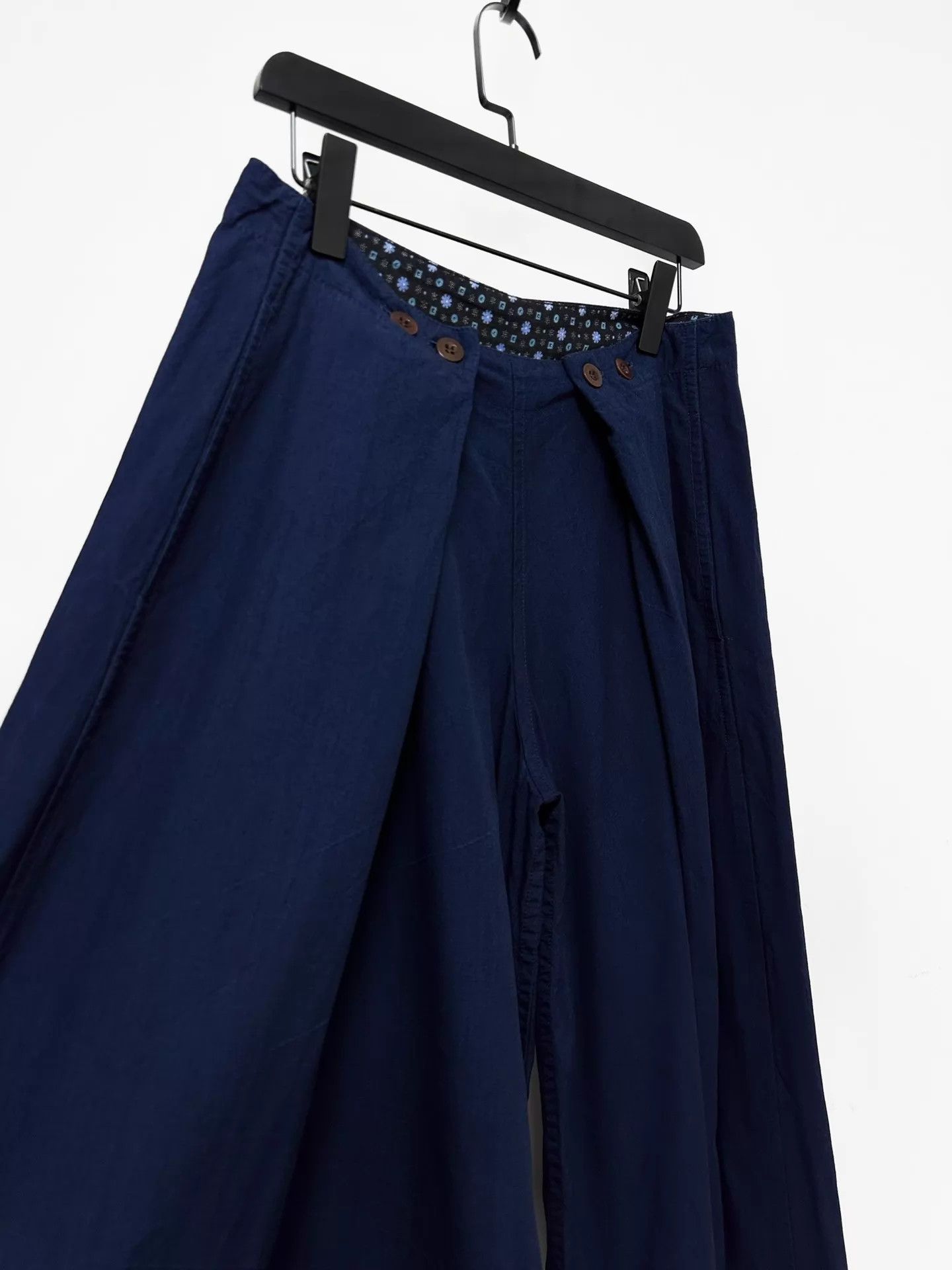 Casey Vidalenc Chez Vidalenc Indigo Linen Wide-Leg Pants Adjustable Size 26" / US 2 / IT 38 - 3 Thumbnail