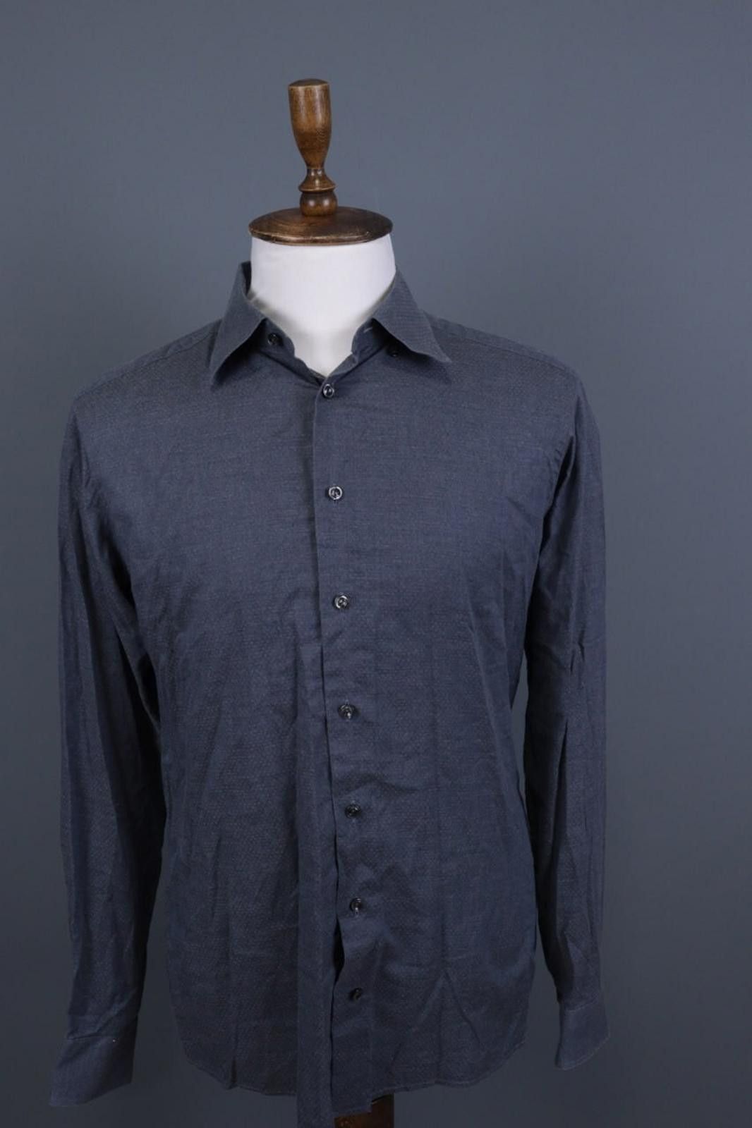 Eton Eton Slim Fit Blue Fine Twill Dress Shirt 42 / 17 / L Size US M / EU 48-50 / 2 - 1 Thumbnail