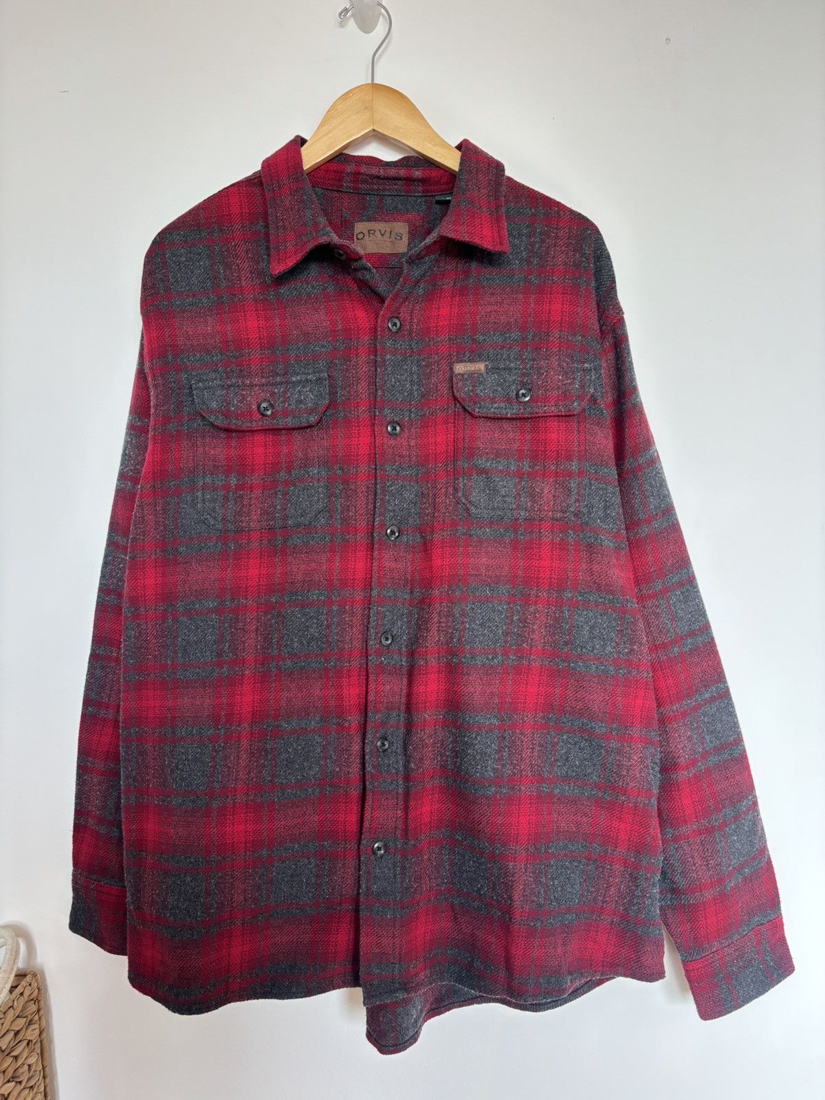 Orvis Orvis Red Gray Plaid Fleece Lined Flannel Shirt Jacket XXL Size US XXL / EU 58 / 5 - 1 Thumbnail
