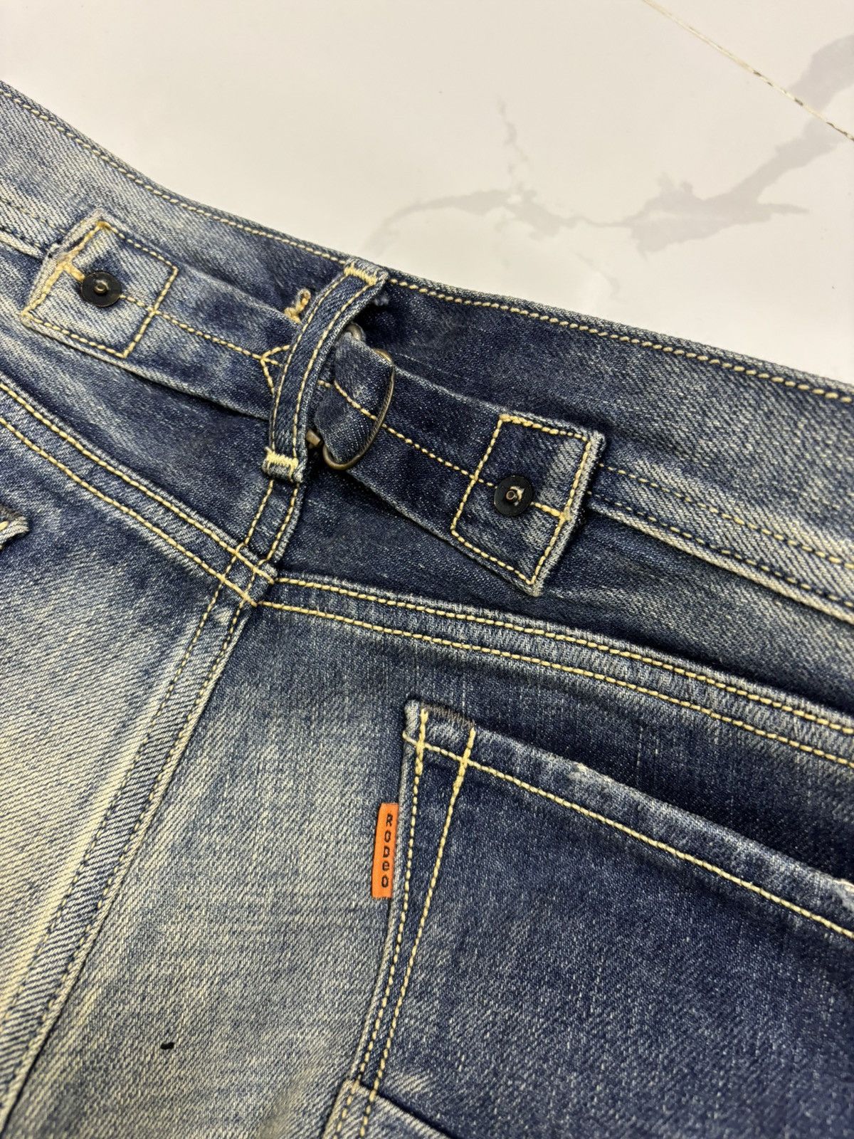 If Six Was Nine 💥Y2K Rodeo Made In Japan Rockstar Distressed Denim Jeans Size US 33 - 9 Thumbnail
