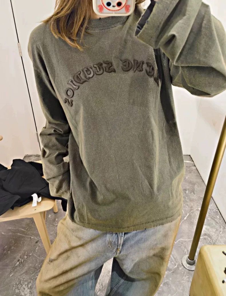 Acne Studios Acne Studios Long-sleeved T-shirt with distressed decals Size XS / US 0-2 / IT 36-38 - 1 Thumbnail