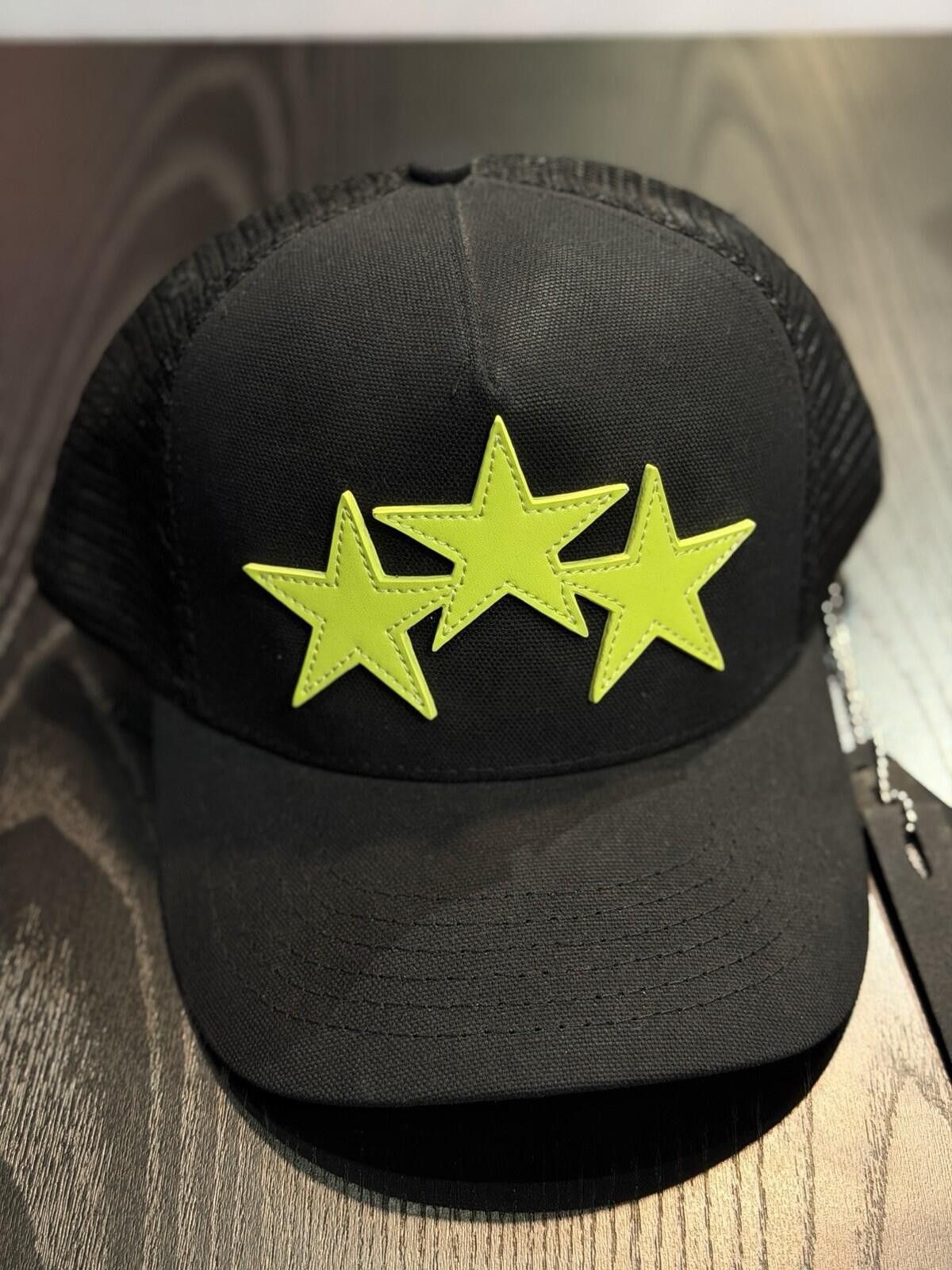 Amiri Amiri Star Logo Trucker Hat Black/Neon Brand New Size ONE SIZE - 3 Thumbnail