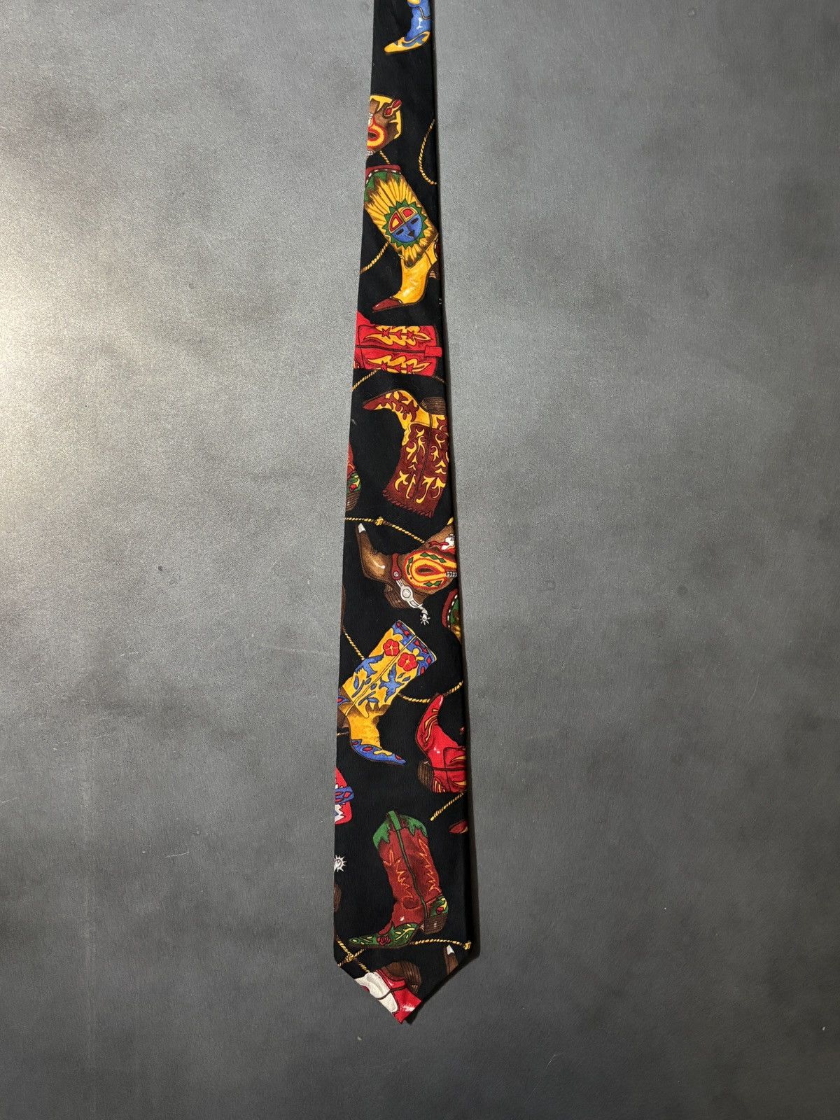 Ralph Marlin Vintage Ralph Marlin Tie Cowboy Boot Pattern Western Necktie Size ONE SIZE - 2 Thumbnail
