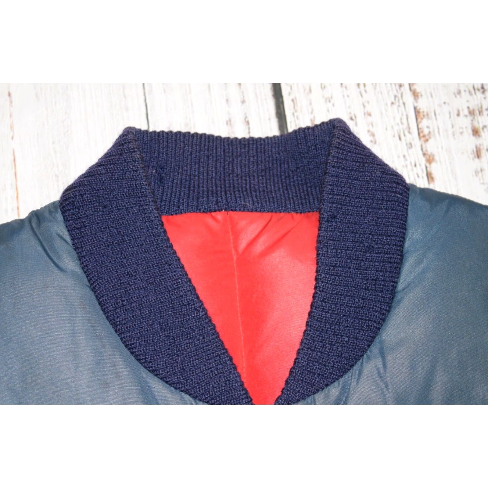 J Brand VINTAGE Swan Brand Reversible Down Puffer Vest Quilted Nylon Snap Up Men L Blue Red 1970s Hunting Gear Mens Vest Size US L / EU 52-54 / 3 - 5 Thumbnail