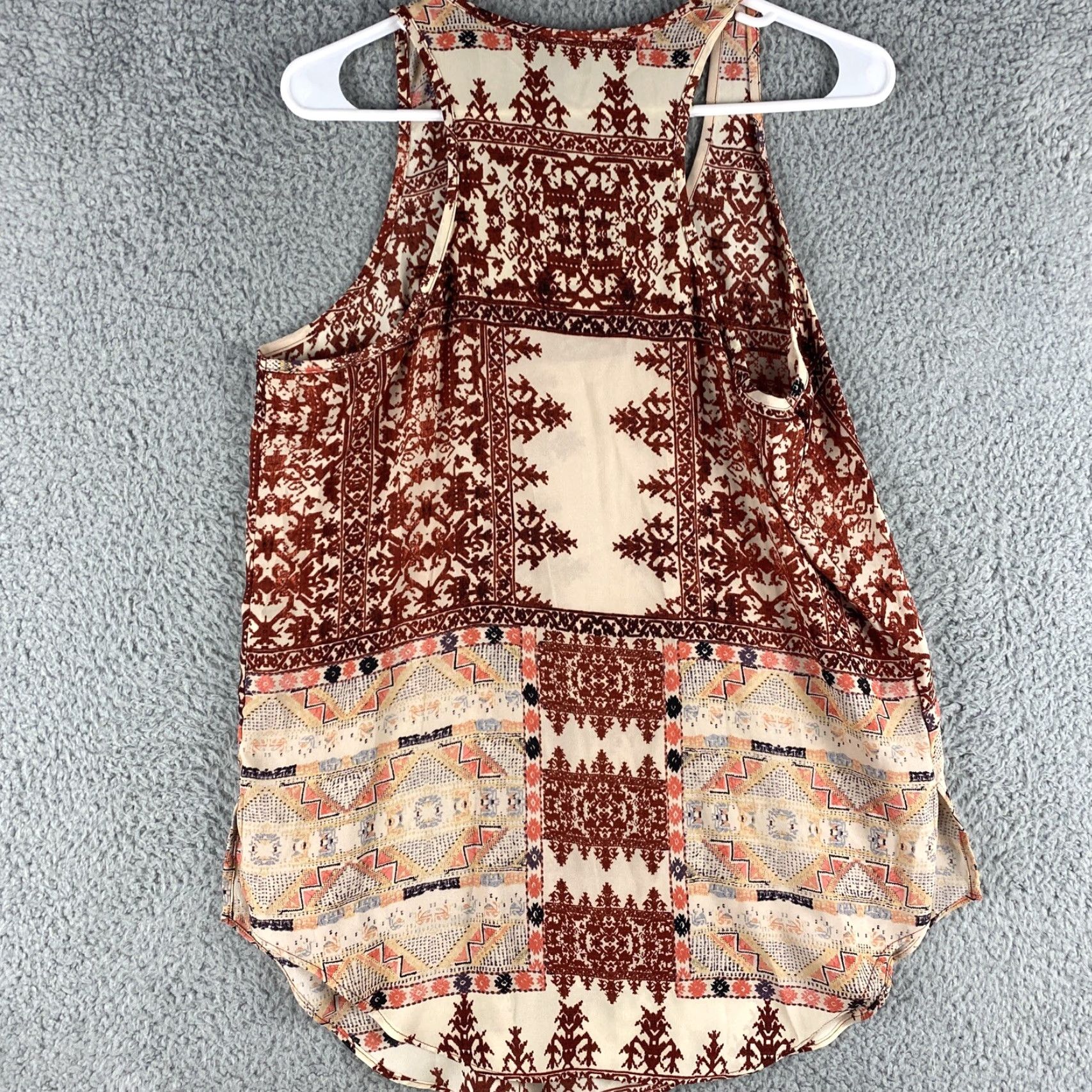 Mossimo Mossimo Brown Abstract Flowy Tank Top Women's Medium / 46-9 Size M / US 6-8 / IT 42-44 - 7 Thumbnail