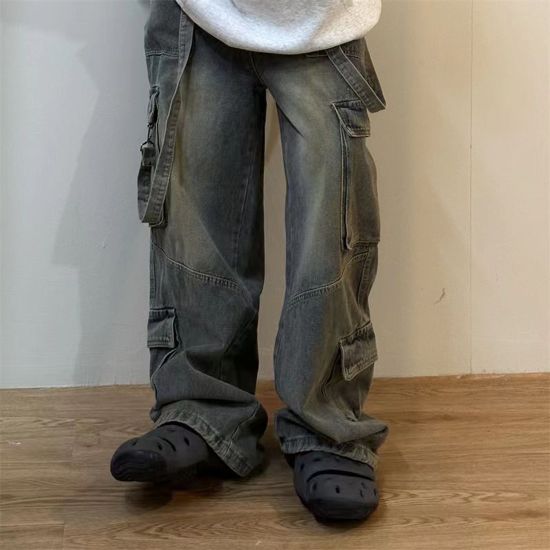 Japanese Brand × Jean Vintage washed multi-pocket rare wide leg jeans Size US 34 / EU 50 - 2 Thumbnail