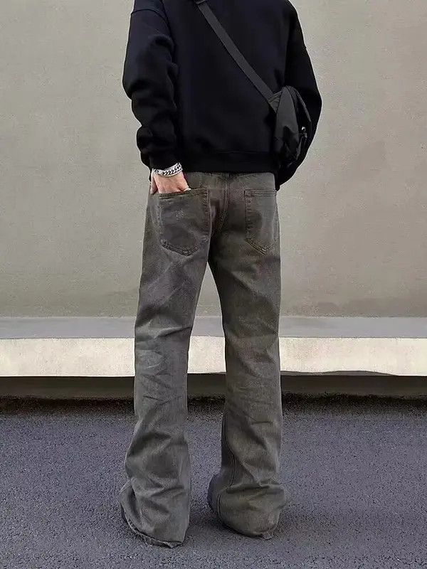 Japanese Brand × Jean Vintage washed straight-leg bootcut draped jeans Size US 32 / EU 48 - 3 Thumbnail